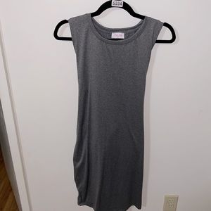 Gray dress you can style by tying in the back, front or side